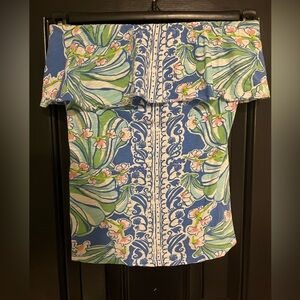Lilly Pulitzer Blue and Green Floral Top